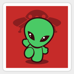 Funny Cute Kawaii Alien ET Etraterrestrial UFO Alien Meme Magnet